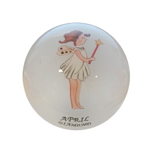 Glass Angel Bauble Handmade April 65mm (Gift Box)