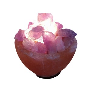 Salt Lamp Bowl & Amethyst Chunks For Lamp Complete