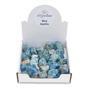 Apatite Blue Rough Counter Display Box Apatite Blue Rough Counter Display Box