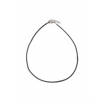 Waxed Design Cord Necklace with Zinc Alloy Lobster Clasps, Platinum 18"