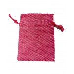 Burlap Bag Pink 3.5in x 2.75in (12pcs)