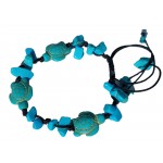 Howlite Blue Chip & Turtle Thread Bracelet