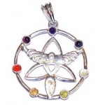 Chakra Angel Silver Plated Pendant