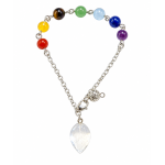 Chakra Tear drop Clear Quartz 15-20cm Metal Chain Bracelet/ Pendulum/ Pendent Chakra Tear drop Clear Quartz 15-20cm Metal Chain Bracelet/ Pendulum/ Pendent