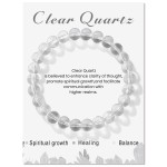 Clear Quartz Gemstone Stretchy 8mm Ball Bracelet With Message Card (55mm)