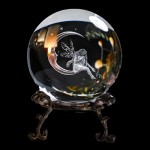 Fairy Moon 3D Laser Engraved Quartz Glass Ball Sphere (60mm)