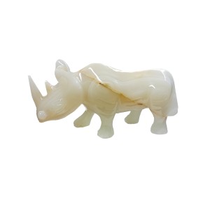 Rino Light Green Onyx Hand Carved 6" (15cm) Rino Light Green Onyx Hand Carved 6" (15cm)