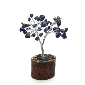 Lapis Gem Tree on Wooden Base 200 Beads