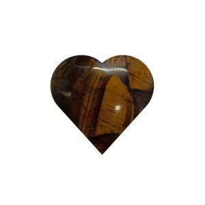 Tiger Eye Polished Puff Heart 30mm