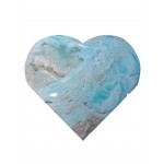 Calcite Carribean Blue (Blue Aragonite) Puff Heart 65mm 108g - 1 Pcs