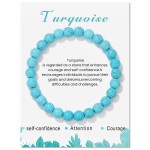 Turquoise (Howlite) Gemstone Stretchy 8mm Ball Bracelet With Message Card (55mm)