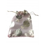 Organza Bag Pink with Silver Circles H:12 x W:9cm (12 Pcs)