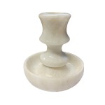 Himalayan White Hand Carved Candlestick Holder 3 X 3" 
