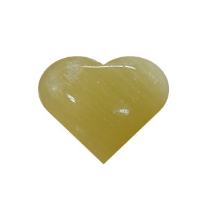 Calcite Lemon Puff Heart 55mm