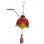 Ladybug Metal Glass Wind Chime