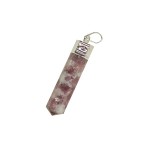 Lepidolite Pencil Pendant Silver Plated Cap