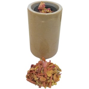 Botticino Hand Carved Marble Charcoal Burner H:10xW:5cm Botticino Hand Carved Marble Charcoal Burner H:10xW:5cm