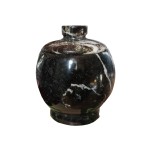 Black Zebra Granite handcrafted Marble Trinket Pot (Small)