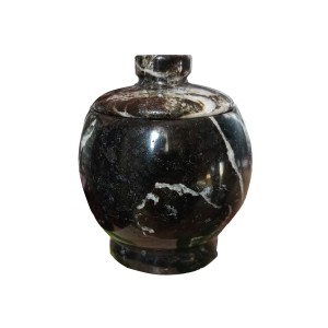 Black Zebra Granite handcrafted Marble Trinket Pot 3" (8cm) Black Zebra Granite handcrafted Marble Trinket Pot 3" (8cm)