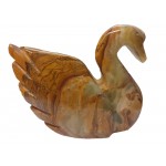 Multi Green Onyx Hand Carved Green Marble Swan 4 (11cm)