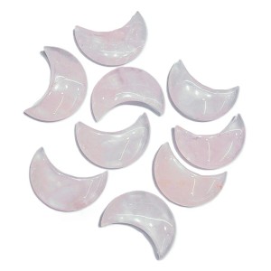 Rose Quartz Moon Shape (30mm) This Product is Slightly Chipped. Rose Quartz Moon Shape (30mm) This Product is Slightly Chipped.