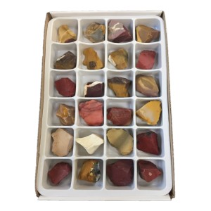 Mookaite Rough Stone Box - 24 Pcs