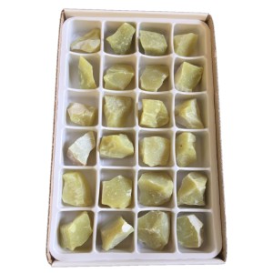Lemon Quartz Rough Stone Box - 24 Pcs