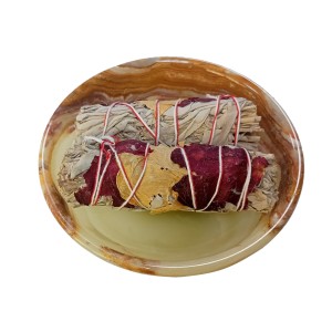 Multi Green Onyx Hand Carved Marble Bowl 15cm (A-Grade) Multi Green Onyx Hand Carved Marble Bowl 15cm (A-Grade)