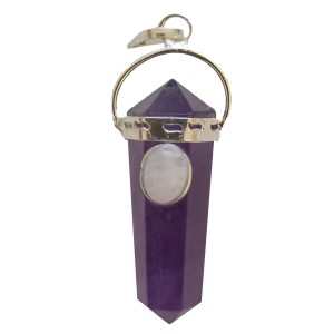 Amethyst & Moonstone Double Pencil Point Pendant