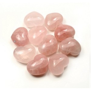 Rose Quartz Polished Puff Heart 30mm