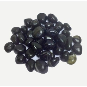 Onyx Black Banded Tumbled Stone 20-30mm (500g)