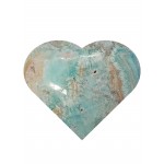 Calcite Carribean Blue (Blue Aragonite) Puff Heart 55mm 83g 1 Pcs