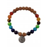 Chakra Ball Bracelet with Fig Beads