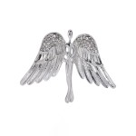 Angel Inlaid Diamante Brooch Platinum H:54xW:41mm