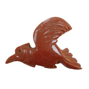 Goldstone Bird Hand Carved 5cm Wt:10g (Note: The Top Wing was Damaged.)