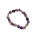 Amethyst (Nuggets) Tumbled Stone Stretch Bracelet (Chevron)