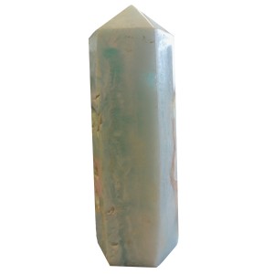 Calcite Carribean Obelisk 6 Sided Tower Point H:8 x W:4cm Wt:204g Calcite Carribean Obelisk 6 Sided Tower Point H:8 x W:4cm Wt:204g