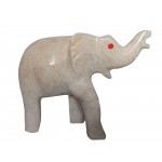 Himalayan White Hand Carved Marble Elephant 5" - 1 Pcs