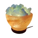 Salt Lamp Bowl & Pistachio Calcite Chunks For Lamp Complete