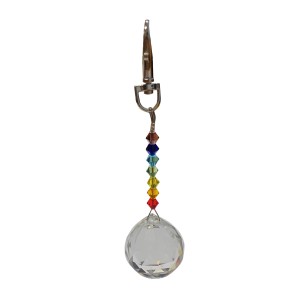 Chakra Glass Key Ring 30mm Ball