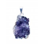 Amethyst Silver Plated Druze Pendant (Small)