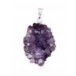 Amethyst Silver Plated Druze Pendant (Large)
