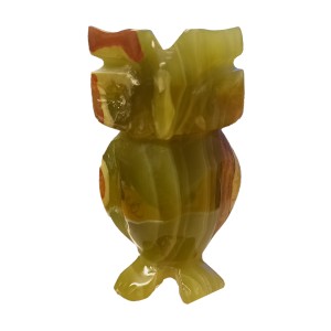 Multi Green Onyx Hand Carved Marble Owl 4" (11cm) Multi Green Onyx Hand Carved Marble Owl 4" (11cm)