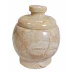Botticino Hand Carved Marble Trinket Pot (Small)
