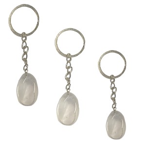 Clear Quartz Keyring Tumbled