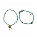Larimar 53mm Chipped Bracelet Set (2 Pcs)