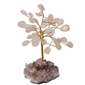 Rose Quartz Tree on Amethyst Base (14 Branch)