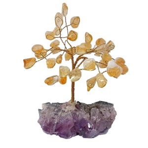Citrine Tree on Amethyst Base (14 Branch)