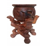 Rosewood Handcrafted Cobra Stand With Bowl H:15cm 
